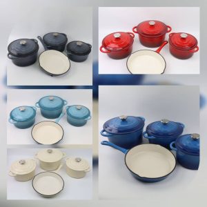 4pcs enamel iron cast cooking pot setset